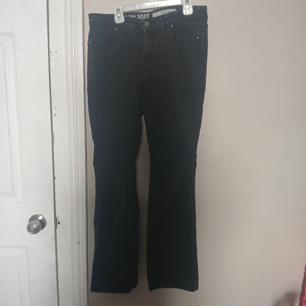 DKNY Mercer Slim Low Rise Bootcut Black Boot Cut Jeans